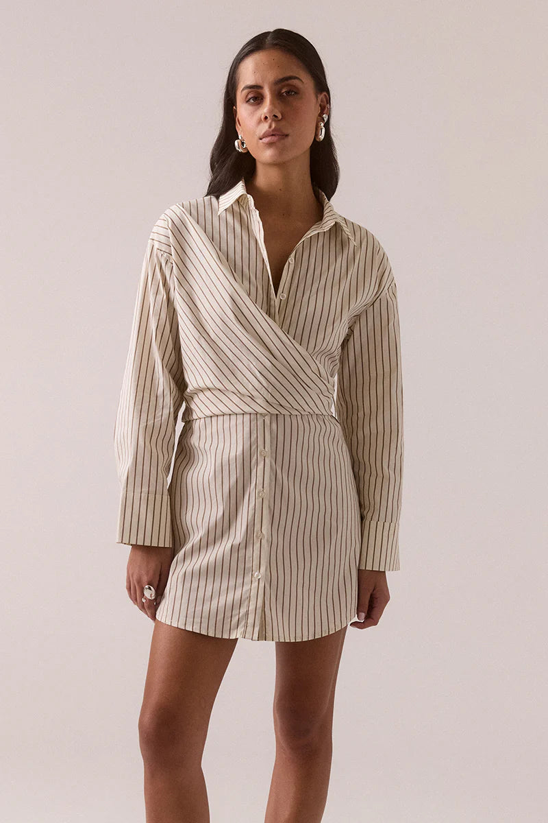 SOVERE TAVERN SHIRT DRESS LATTE