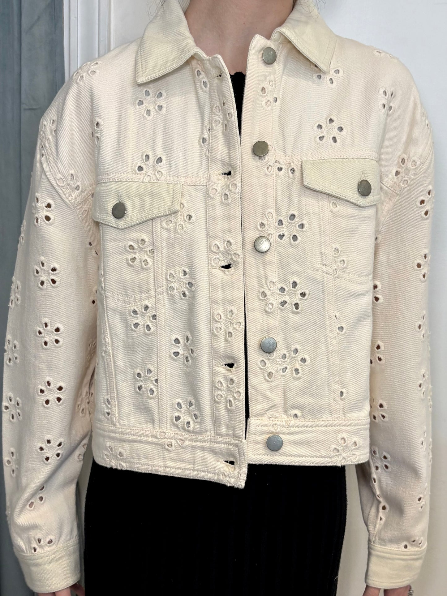 DAISY EYELET DENIM JACKET
