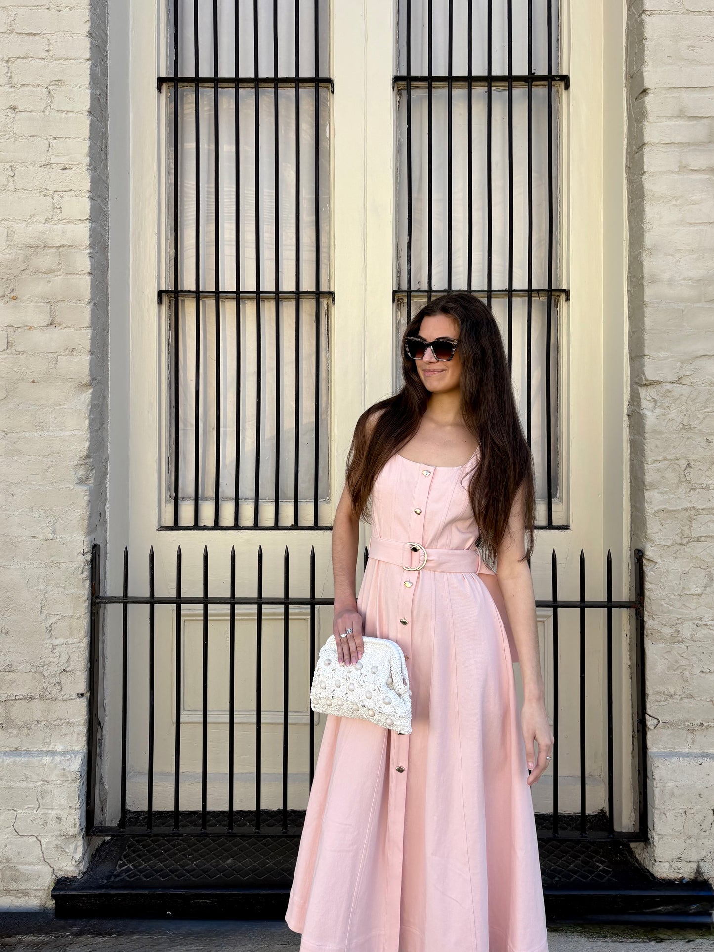 Zyra Denim Dress Pastel pink