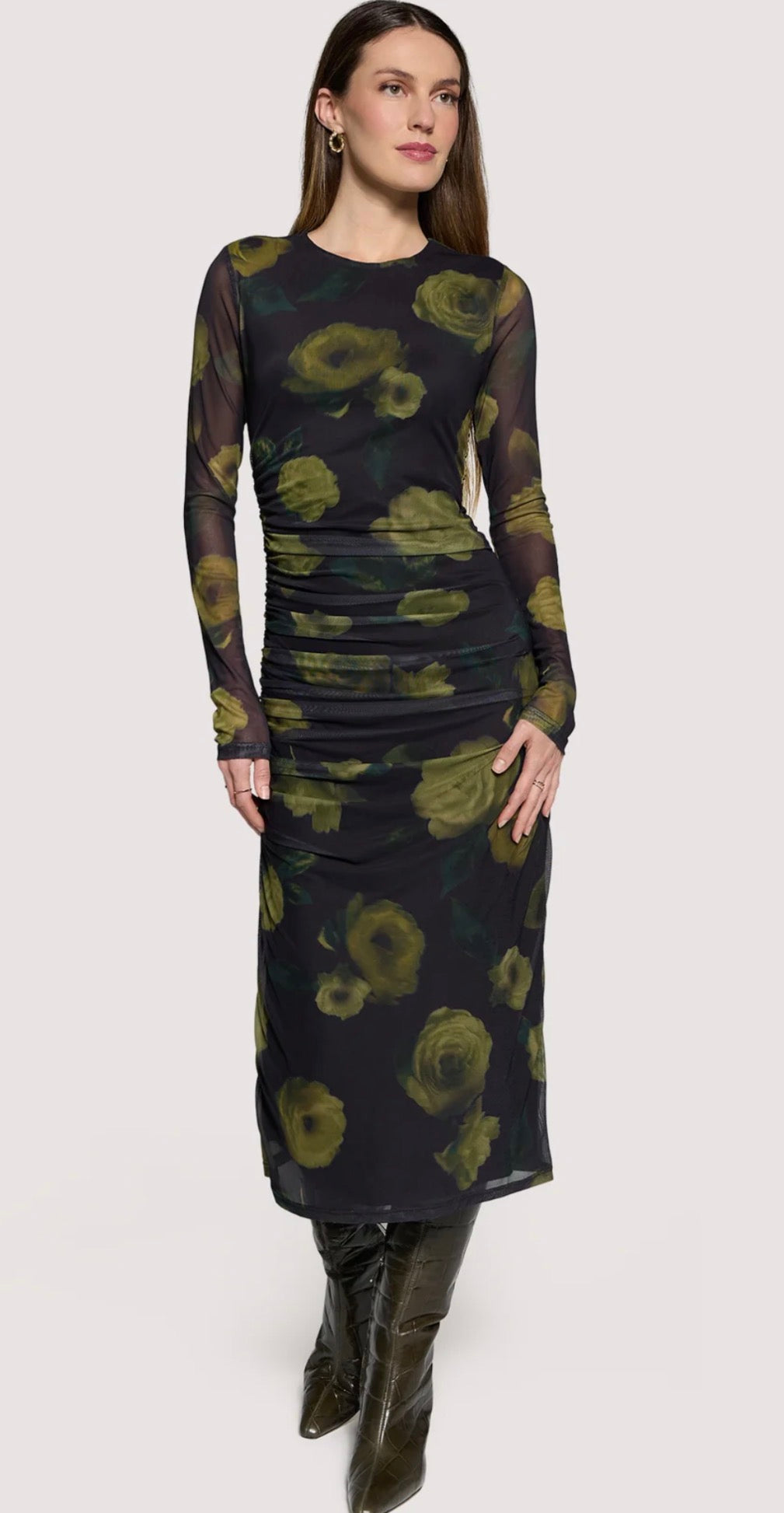 Nocturnal Blooms Midi Dress
