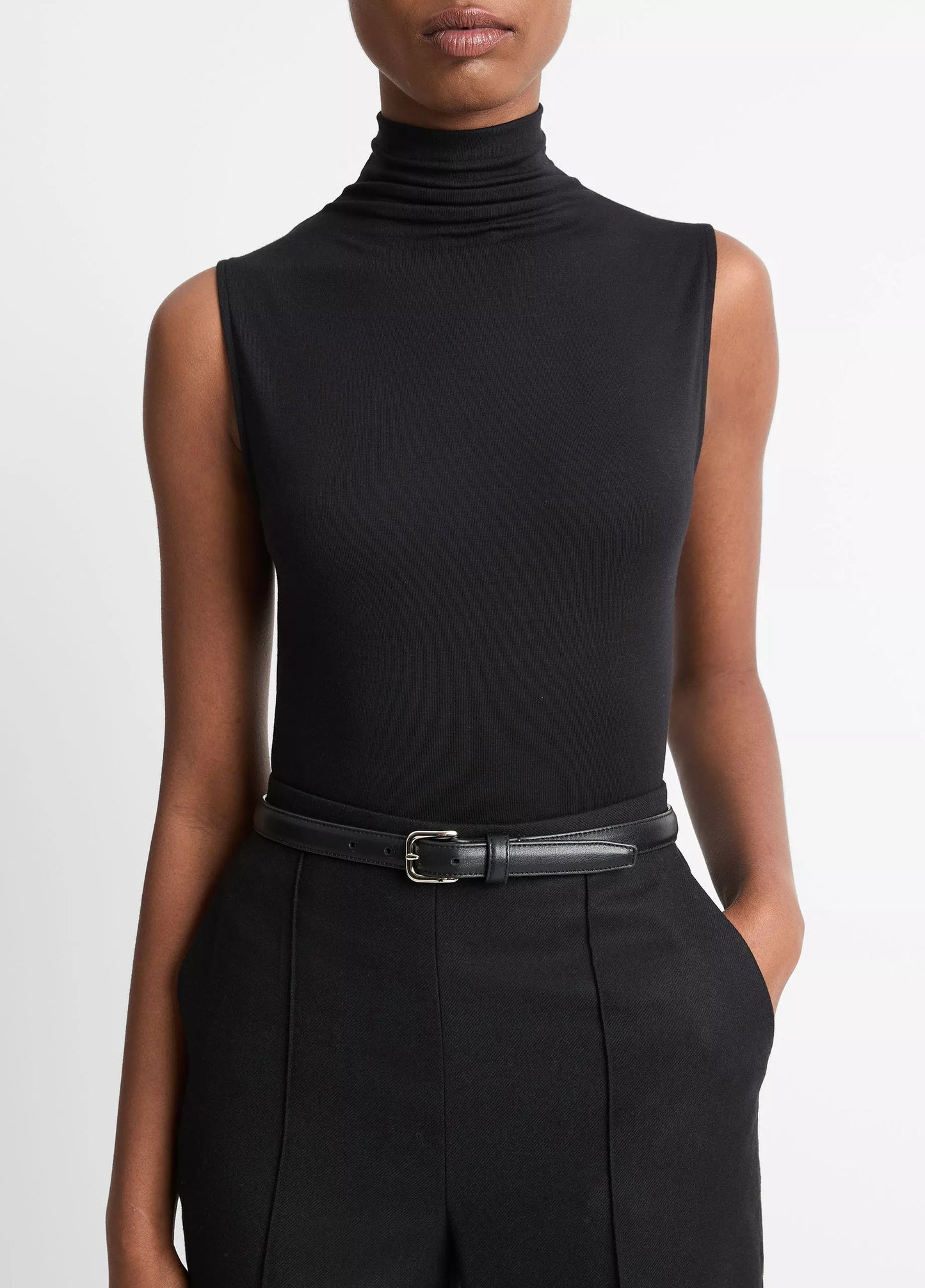 Jersey Sleeveless Turtleneck