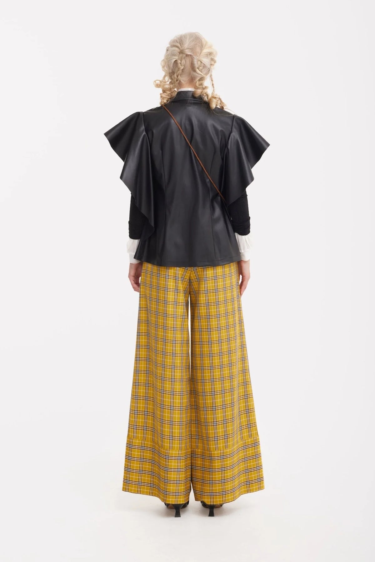 Draped Leather Shirt Black