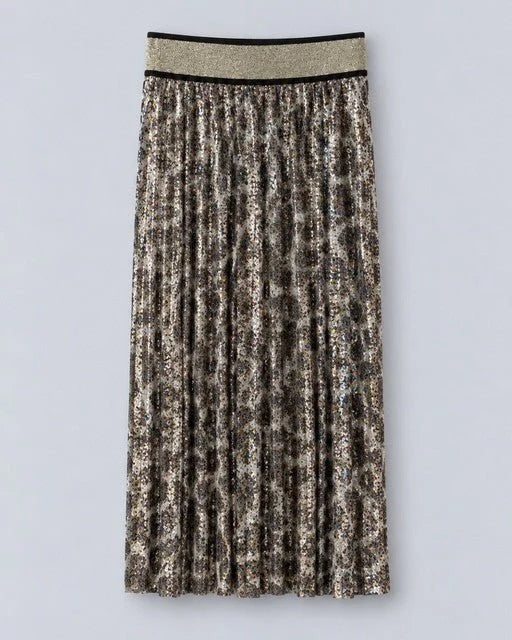 Mrs Mason Leopard Pleated Skirt