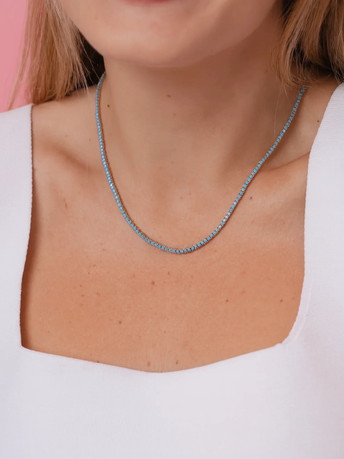 Turquoise Tennis Necklace