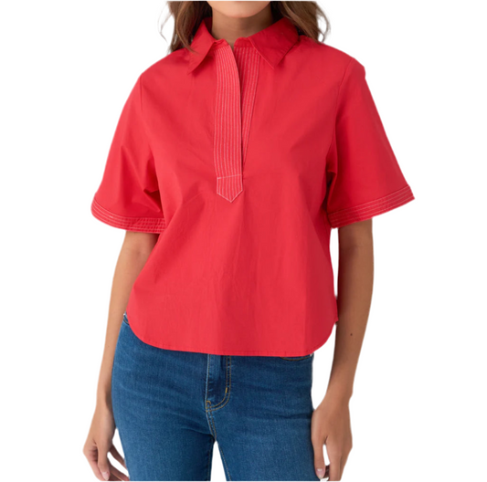 SPLIT NECK TOP