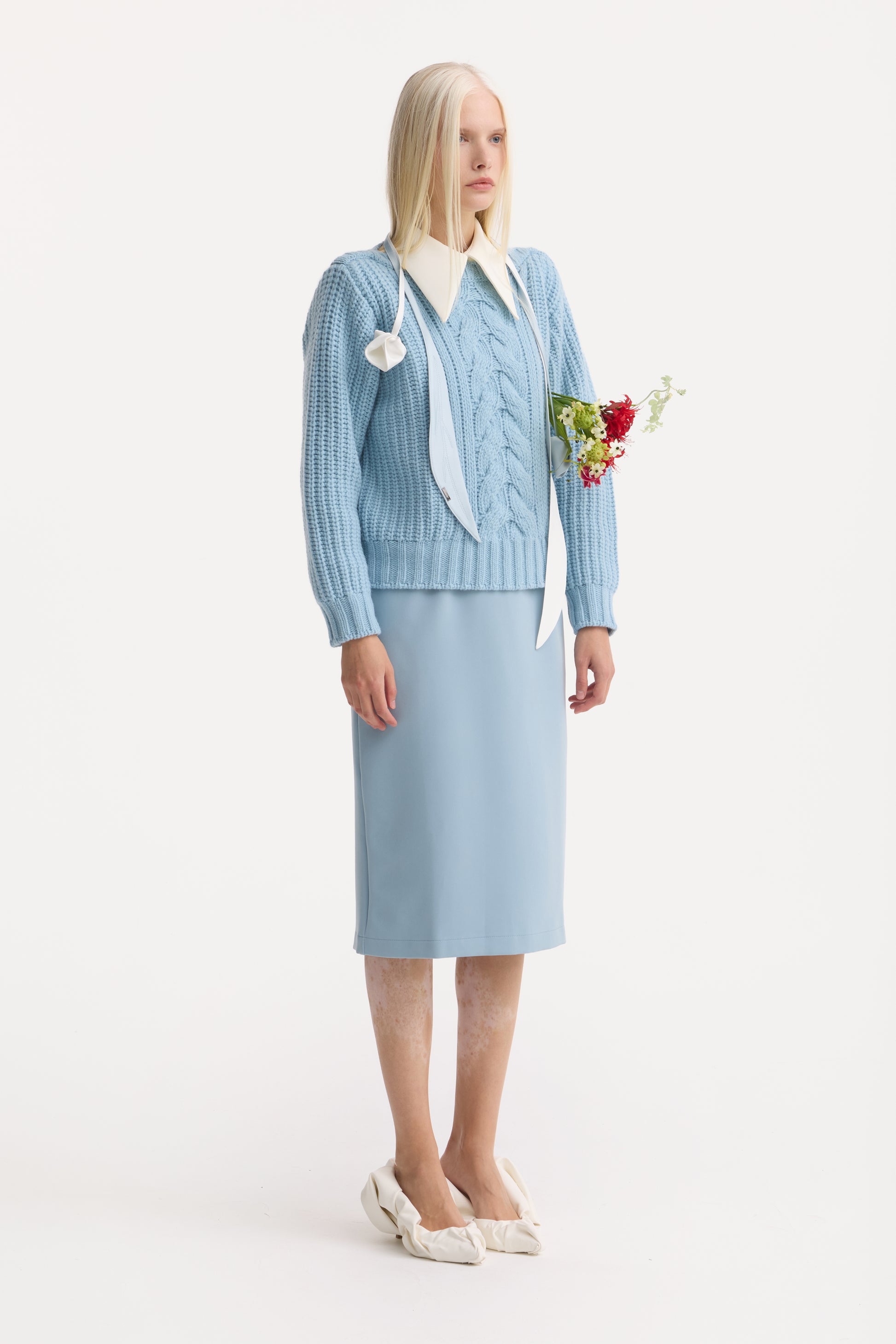Light Blue Formal Midi Dress