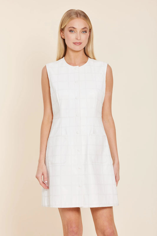 VEGAN PLAID STITCH DRESS