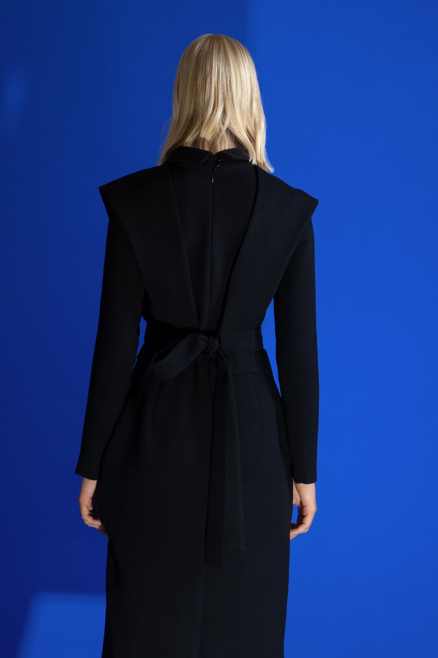 Black Fashion Fitted Midi Dress