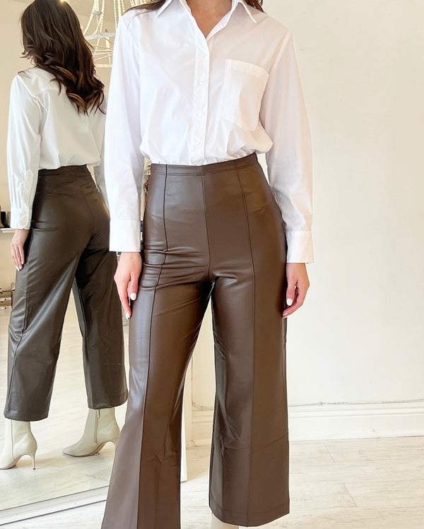 CROP LEATHER PANT