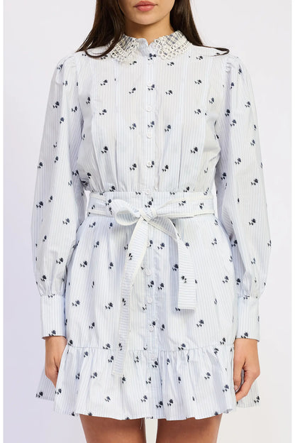 Print Collared Shirt Dress