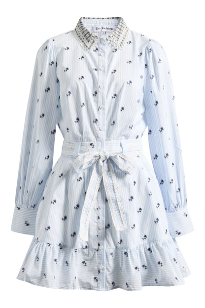 Print Collared Shirt Dress