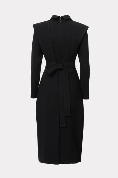 Black Fashion Fitted Midi Dress