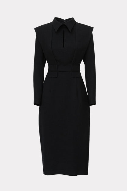 Black Fashion Fitted Midi Dress