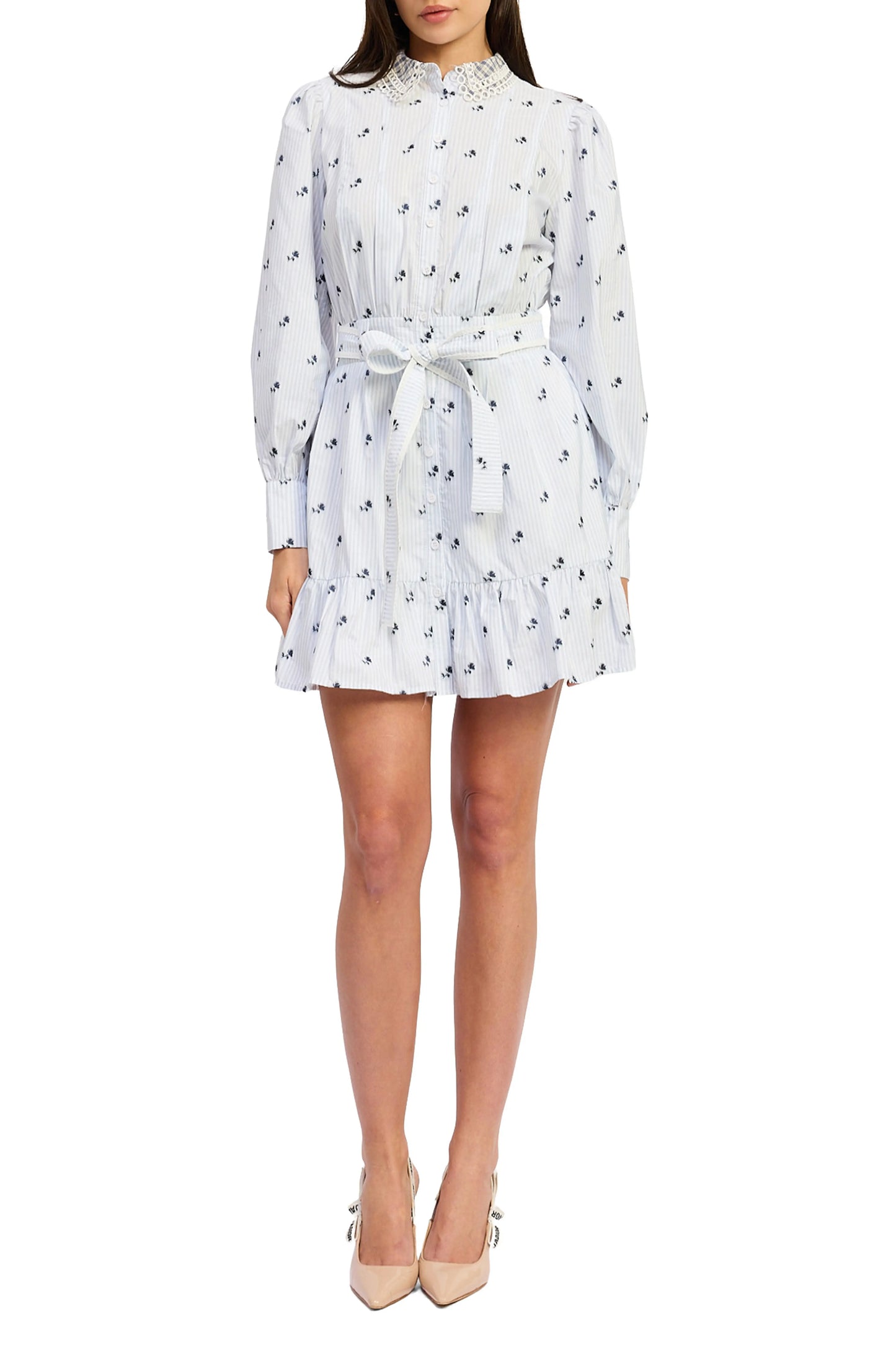 Print Collared Shirt Dress