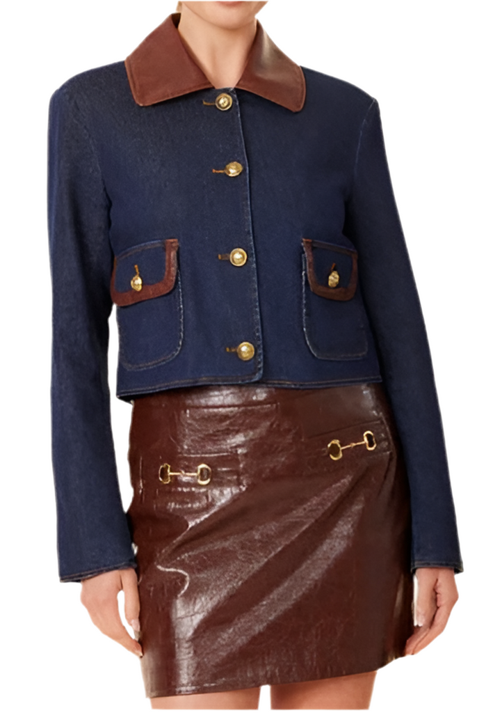 LEATHER TRIM JACKET