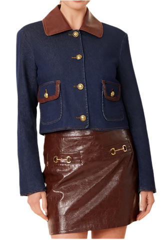 LEATHER TRIM JACKET