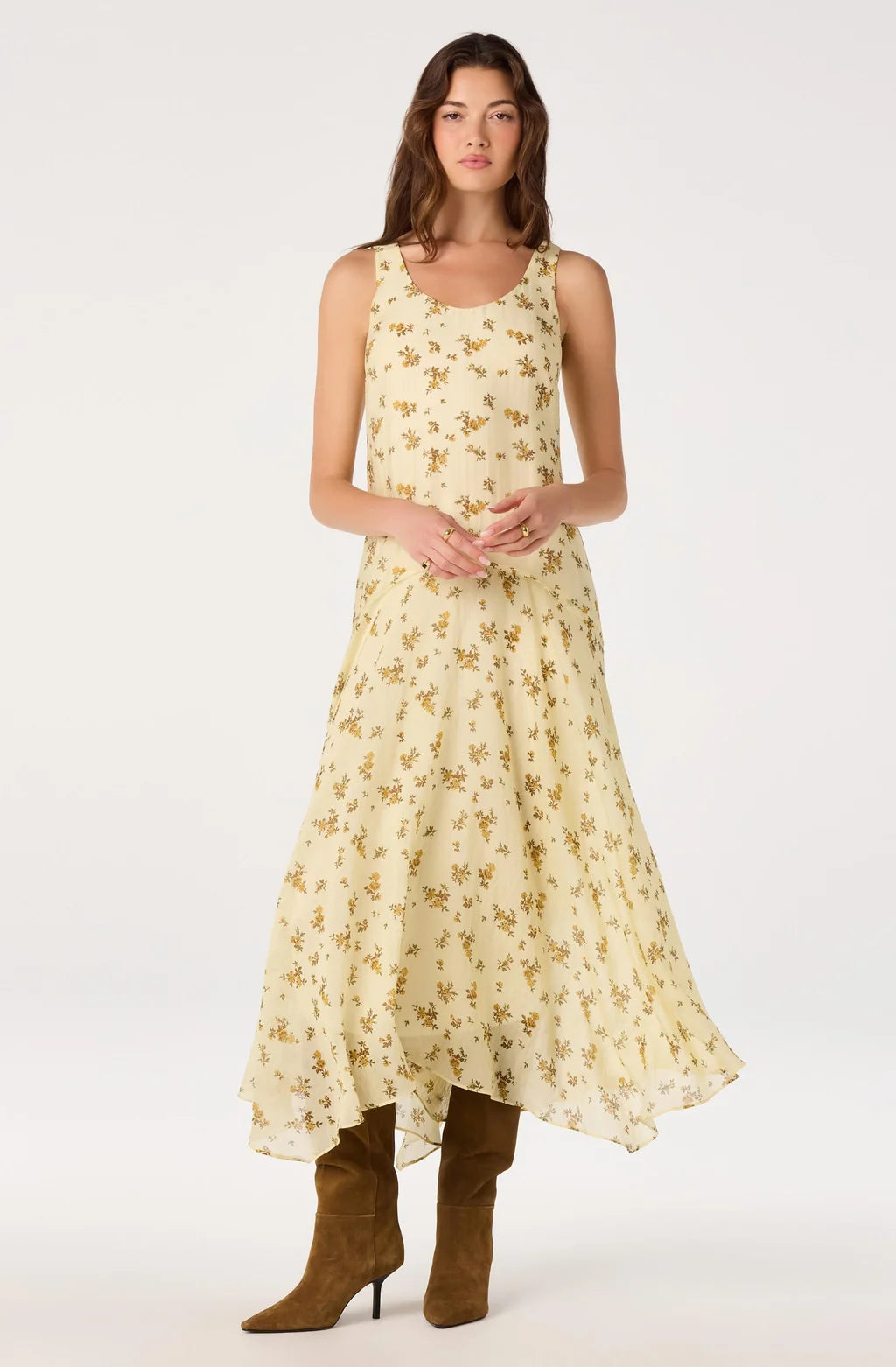 Halo Floral Drop-Waist Maxi Dress