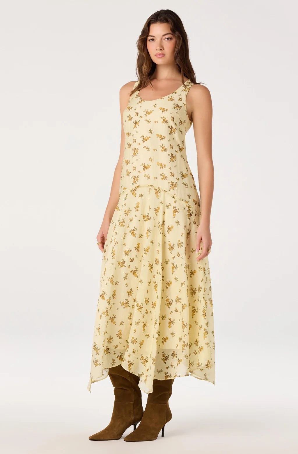 Halo Floral Drop-Waist Maxi Dress