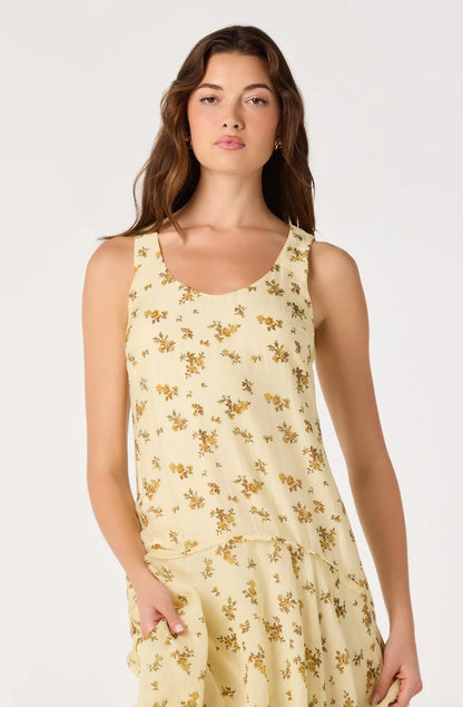 Halo Floral Drop-Waist Maxi Dress