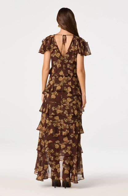 Odalys Flutter Sleeve Maxi Dress