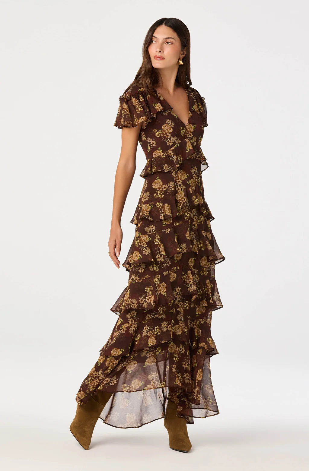 Odalys Flutter Sleeve Maxi Dress