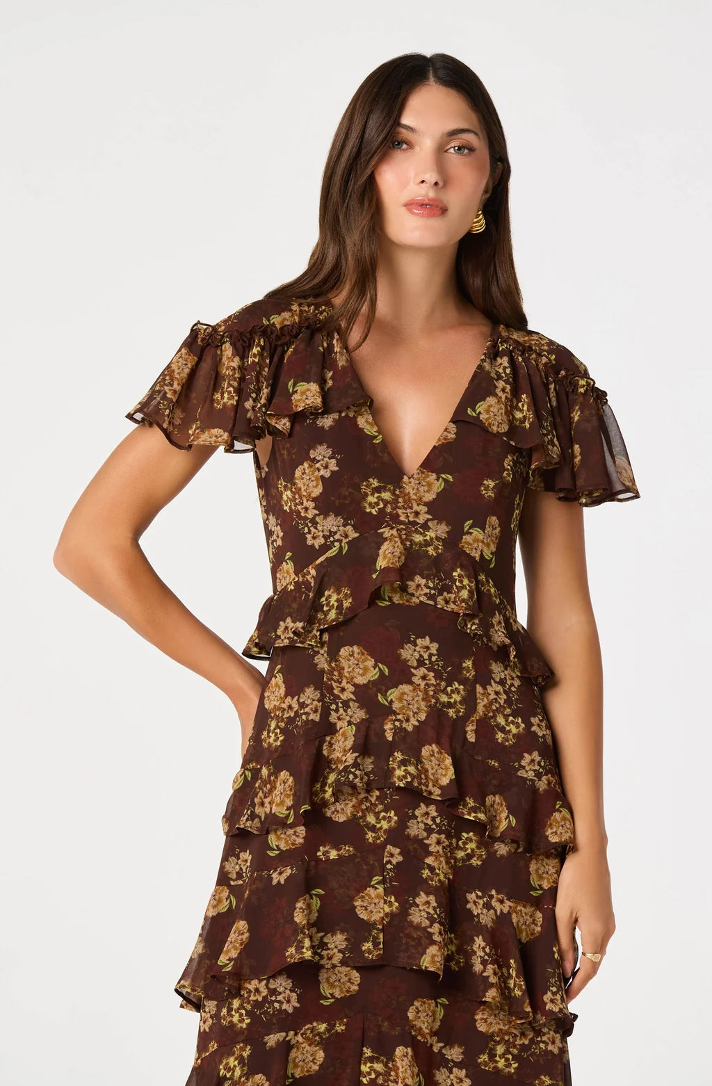 Odalys Flutter Sleeve Maxi Dress