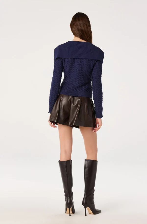Analissa Sailor Collar Floral Cardigan