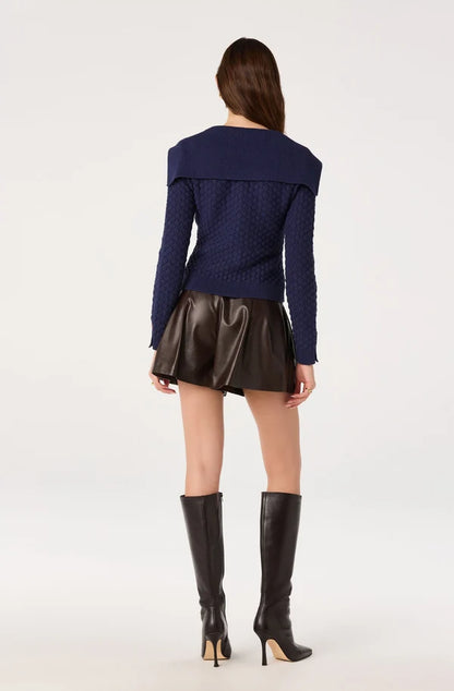 Analissa Sailor Collar Floral Cardigan