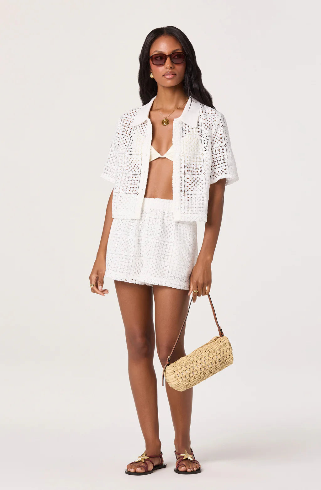 LOREN CROTCHET BUTTON UP SHIRT
