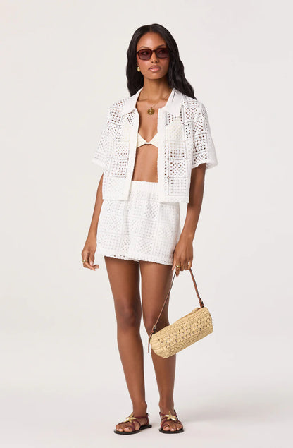 LOREN CROTCHET BUTTON UP SHIRT