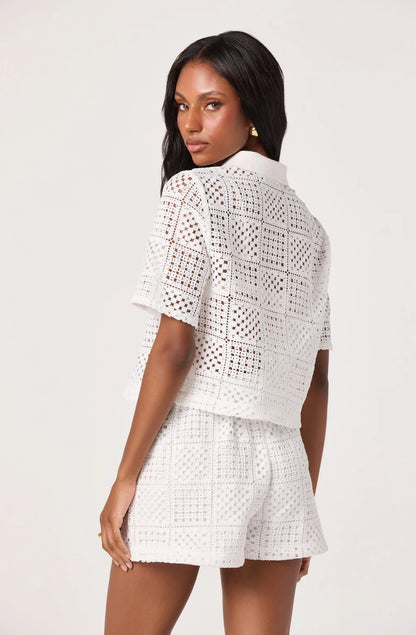 LOREN CROCHET MINI SHORTS