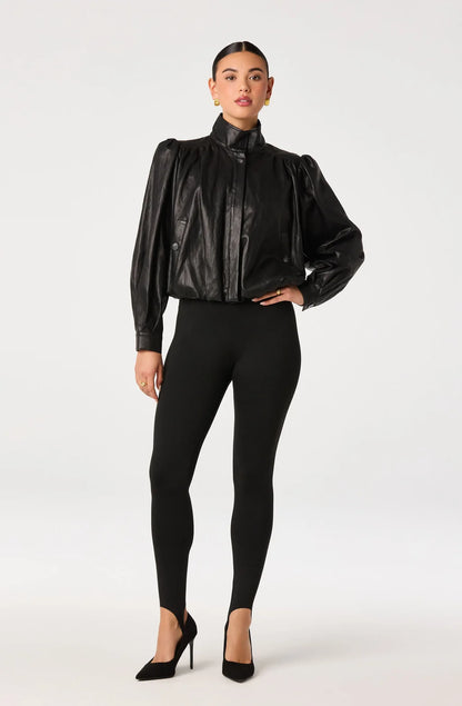 Estero Faux Leather Bomber Jacket