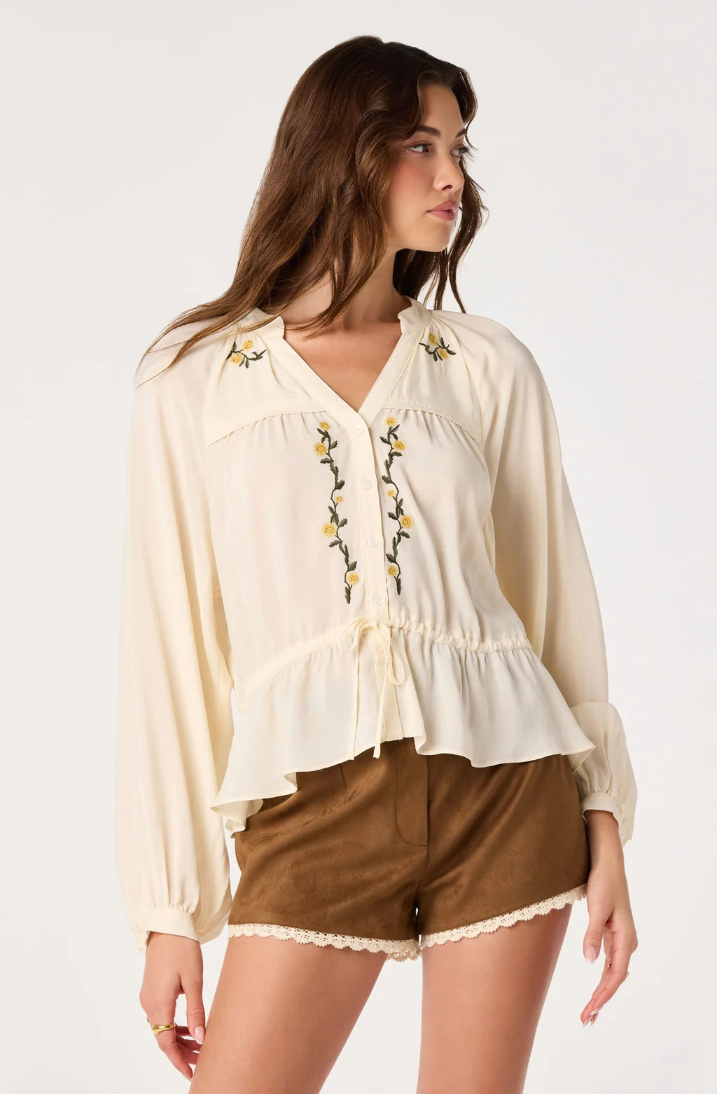 Jessalyn Embroidered Peplum Blouse