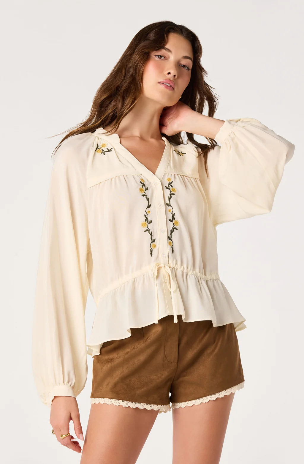 Jessalyn Embroidered Peplum Blouse
