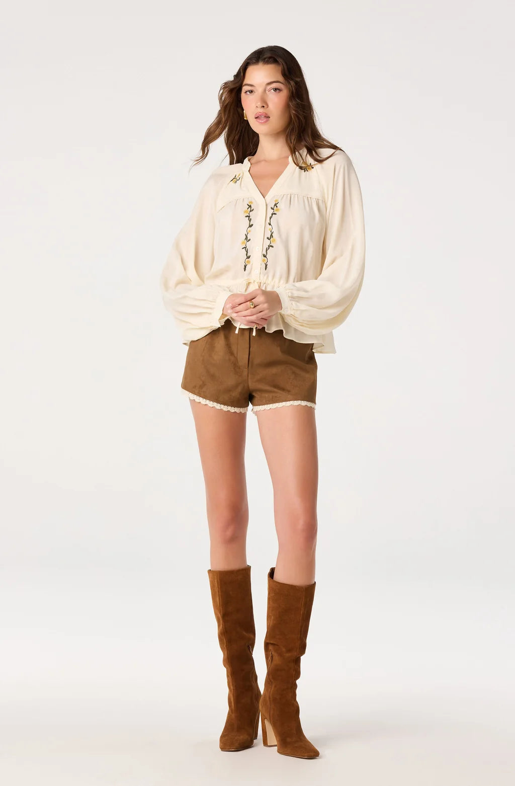 Jessalyn Embroidered Peplum Blouse