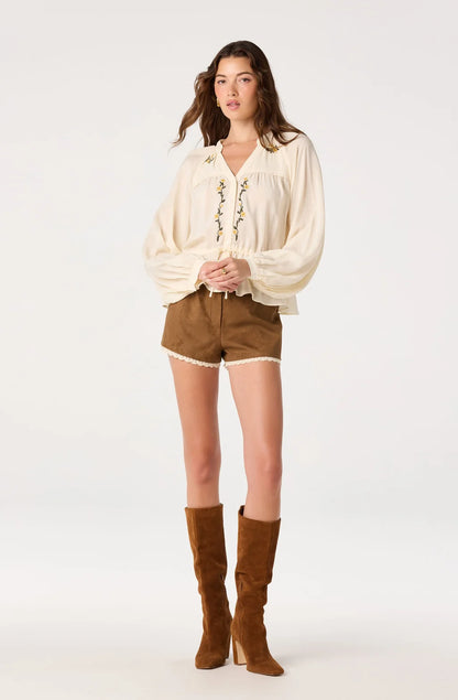 Jessalyn Embroidered Peplum Blouse