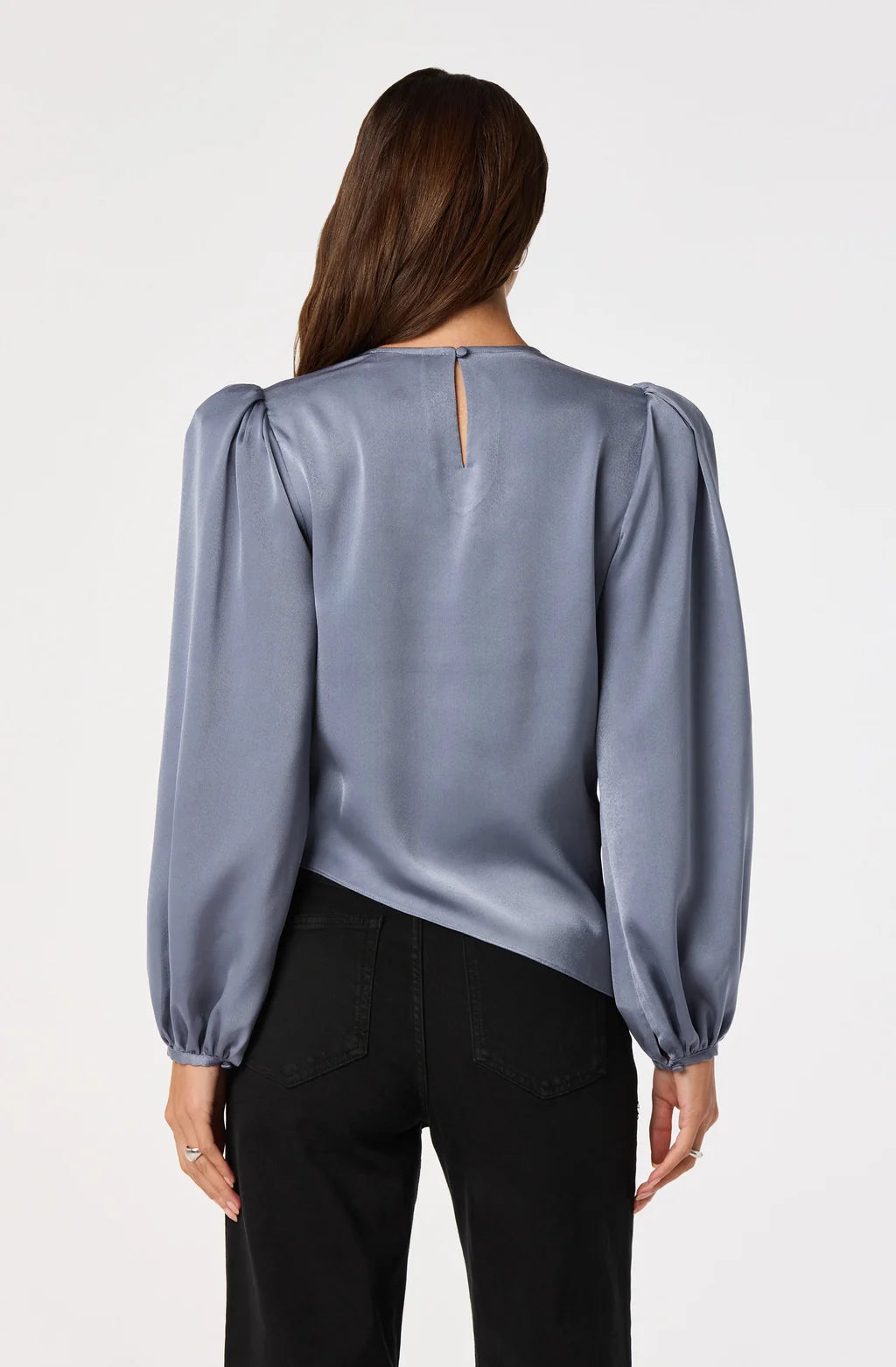 Beatrice Satin Wrap Blouse