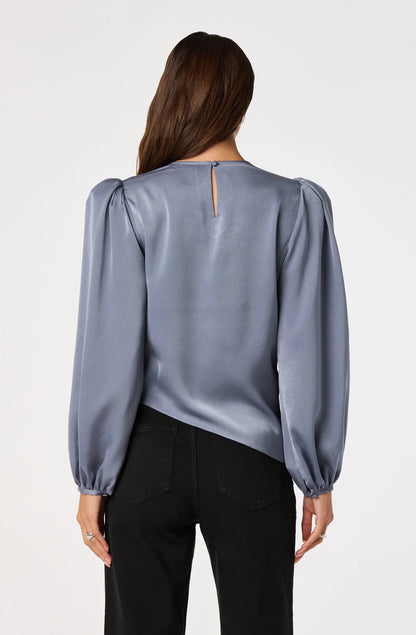 Beatrice Satin Wrap Blouse
