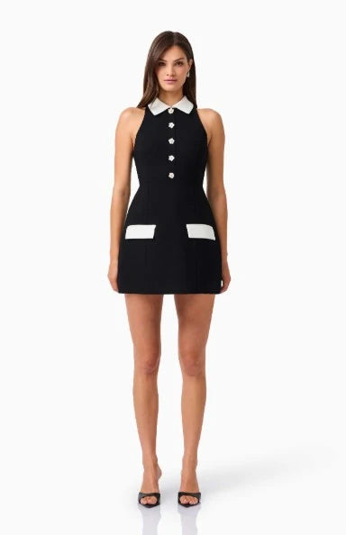 Verdure Collar Mini Dress