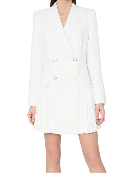 noora pleated blazer dress MILLY Noora Pleated Blazer Dress in Black