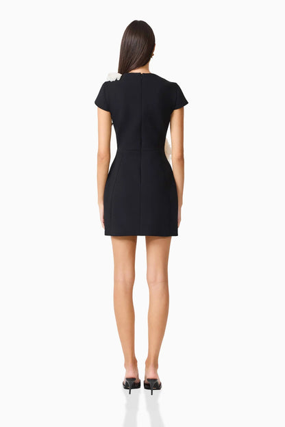Martina Applique Mini Dress in Black