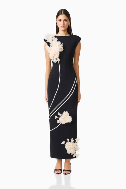 Martina Applique Gown in Black