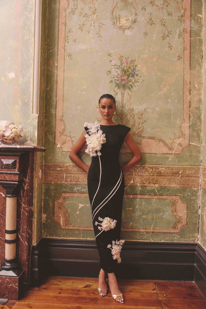 Martina Applique Gown in Black