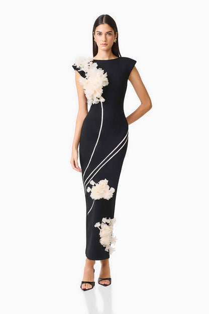 Martina Applique Gown in Black