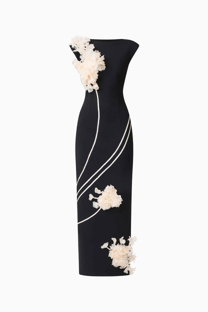 Martina Applique Gown in Black