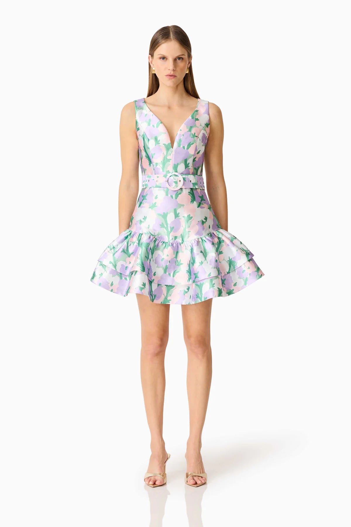 LAVINA V-NECK MINI DRESS