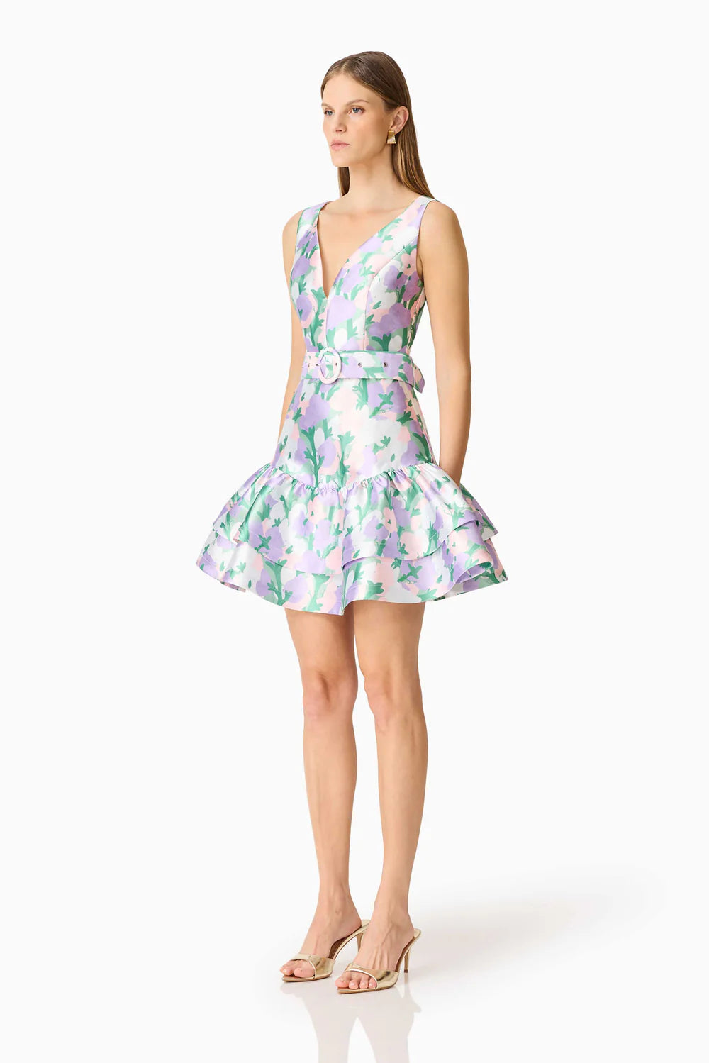 LAVINA V-NECK MINI DRESS