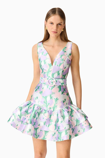 LAVINA V-NECK MINI DRESS
