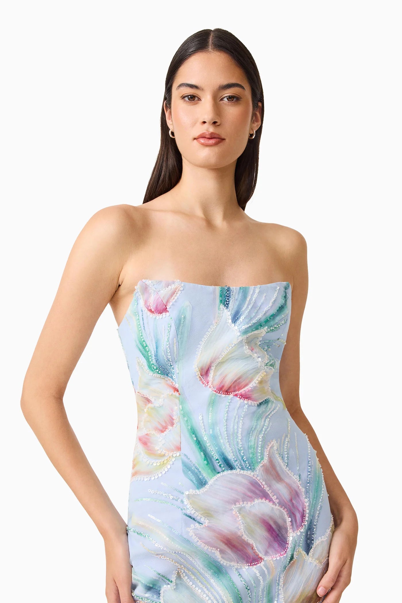 Priselle Strapless Midi Dress