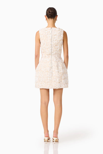 Silvana Tulip Mini Dress in Cream